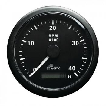 KIERROSLUKUMITTARI 4000 RPM, MUSTA