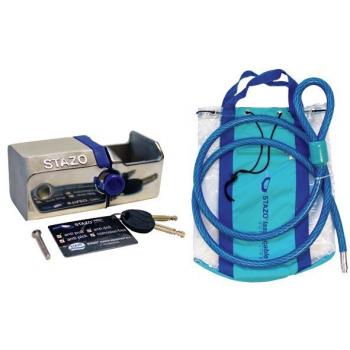 Perämoottorilukko lukitusvaijerilla