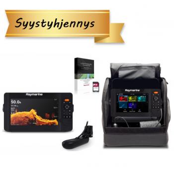 Raymarine Element 9 HV HV-100.02 peräpelianturilla ja pilkkivarustuksella