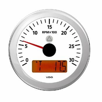 Veratron VDO kierroslukumittari 0-3000 rpm LCD-näytöllä 85 mm, valkoinen