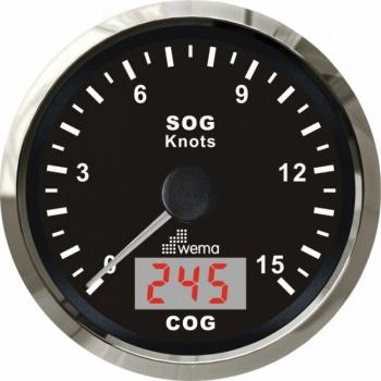 GPS NOPEUSMITTARI 15 S, MUSTA/RST