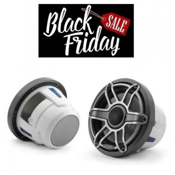 JL Audio 8.8" M6-880x kaiutinpari titaaninvärisellä Sport-ritilällä ja aseha