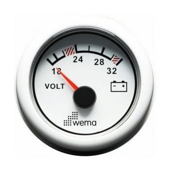Wema analoginen volttimittari 24 V valkoinen