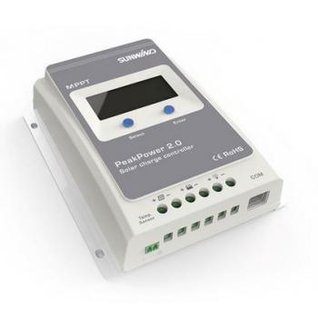 Sunwind PeakPower 20A MPPT lataussäädin näytöllä
