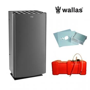 Wallas 26CC lämmitinpaketti seinänläpiasennukseen, antrasiitti