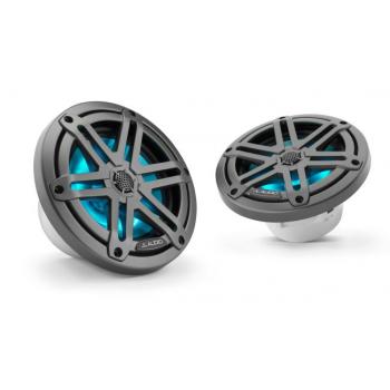 JL Audio 6.5" M3-650x kaiutinpari aseharmaalla Sport-ritilällä ja RGB LED-valo