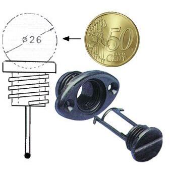 Tyhjennystulppa muovia musta