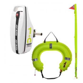 Ocean Safety Jon Buoy Danbuoy & Horseshoe MK3 valolla, valkoinen