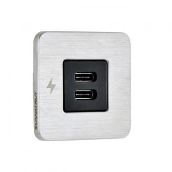 Scanstrut TILE 2 x USB-C latauspistorasia, ruostumaton teräs