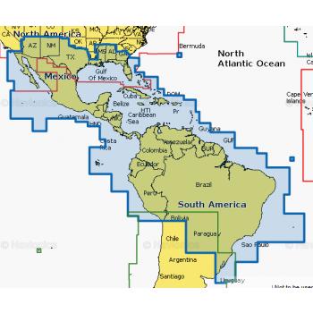 Navionics+ SA004L Mexico, Caribbean to Brazil Micro-SD/SD-kortilla