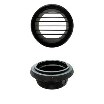 Webasto musta suulake, suora 90 mm kierteillä