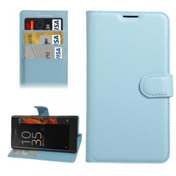 Sony Xperia XZ nahkainen suojakotelo luottokorttipaikalla (sininen)