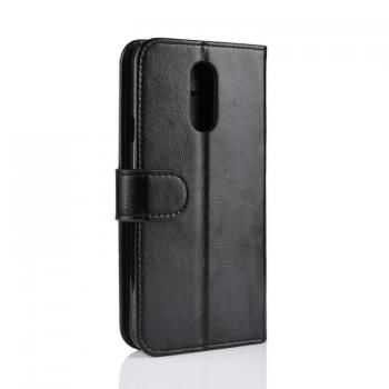 LG Q7 suojakotelo lompakolla ja pidikkeellä (Musta)